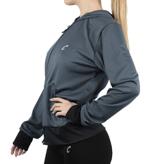 CAMPERA DEPORTIVA LISA MUJER PREMIUM GRIS