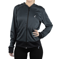 CAMPERA DEPORTIVA LISA MUJER PREMIUM GRIS