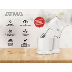 Batidora De Mano Con Bowl Atma Bm8740bap 6 Vel + Turbo - tienda online