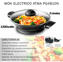 Wok Electrico Atma Pg4810 1300w Antiadherente en internet