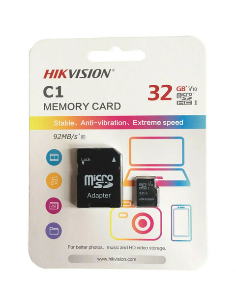 Tarjeta de memoria Microsd 32gb Hikvision Con Adaptador A Sd Hs-tf-c1(std)/32g/adapter - (copia)