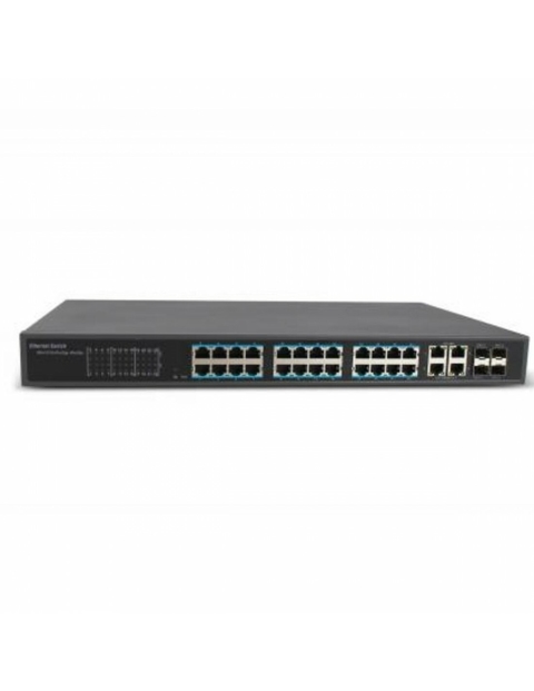 Switch LONGSE 24 Puertos Poe 10/100 + 4 Ptos 10/100/1000 + 4 Sfp