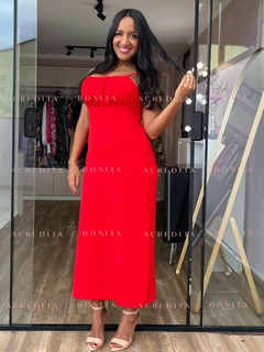 Vestido Longuete Drika Estampado Vermelho