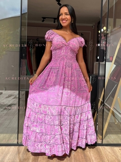 Vestido Gabriela Longo em Seda Rosa