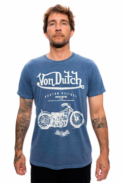 CAMISETA STONE VON DUTCH UPPER MOTOR MARINHO