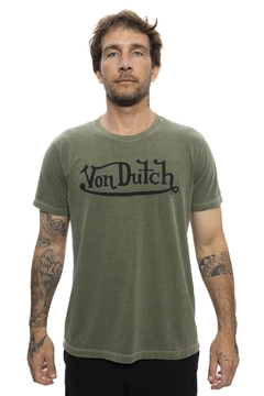 CAMISETA STONE VON DUTCH LOGO SIGNATURE VERDE MILITAR