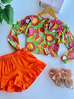 Conjunto Jardim Floral - Laranja na internet