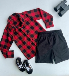 Conjunto Xadrez vermelho - Camisa e bermuda na internet