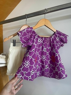 Conjunto Lasie Bordada - Roxo - Lolo Kids Roupas Infantis