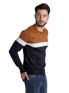 4414 - Sweater Importado de Acrílico Rayado Cuello Redondo en internet