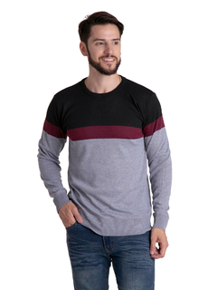 4414 - Sweater Importado de Acrílico Rayado Cuello Redondo en internet