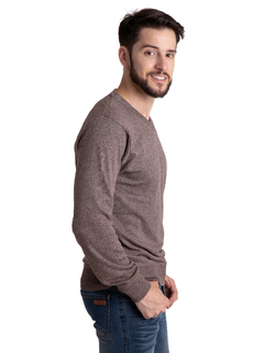4427 - Sweater Importado de Acrílico Melange Escote V