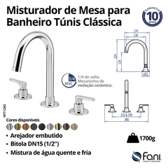 Misturador Para Banheiro Túnis Clássica Gold Fani - loja online