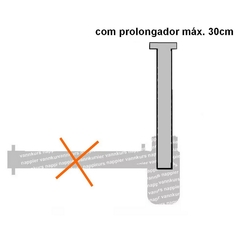 Prolongador De Sifão Para Banheiro Preto Fosco Fani - comprar online