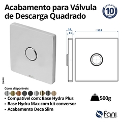 Acabamento Válvula Descarga Slim Plus Rose Gold Fani - Vannkurs Metais