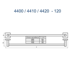 Porta Toalha Reto Curto 30 Cm Versata Preto Fosco Fani - comprar online