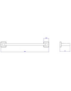 Porta Toalha Quadratta Corten Matte 30cm Deca - Vannkurs Metais