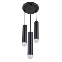 Pendente 3 Lâmpadas Preto Metal Mini Tube Auremar - comprar online