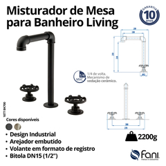 Misturador Para Banheiro Living Latão Bruto Fani - loja online
