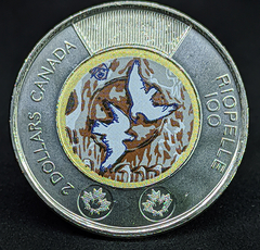 718 - Canadá 2 dólares, 2023 - 100º Aniversário - Nascimento de Jean Paul Riopelle, Colorida