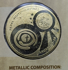 019 - Filipinas 50 piso, 2015 - Visita Papal - Níquel-Latão - 27mm - KM# 290 - No blister - Barba Negra Numismática