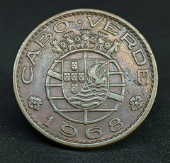 687 - Cabo Verde 1 escudo, 1968 - Colônia portuguesa 1914 - 1974