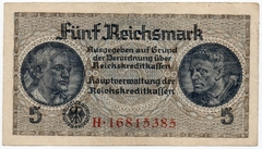 034 - II GUERRA MUNDIAL - Alemanha - Cédula do Terceiro Reich - 5 Reichsmark 1940-1945