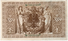 035 - Cédula da Alemanha 1000 Mark Reichsbanknote 1910 - Selo verde - SOB - comprar online