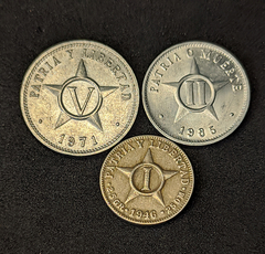 105 - Três moedas de Cuba
