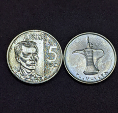 1133 - Duas moedas estrangeiras - Filipinas e Emirados Árabes Unidos