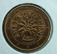 1318 - Áustria 2 cêntimos de euro, 2004