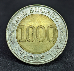 177 - Equador 1000 sucres, 1997 - 70 Anos do Banco Central do Equador - Bimetálica - 23.5mm - KM# 103