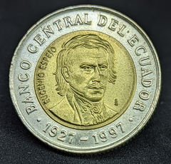 177 - Equador 1000 sucres, 1997 - 70 Anos do Banco Central do Equador - Bimetálica - 23.5mm - KM# 103 - comprar online