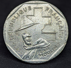 903 - França 2 francos, 1993 - 50° Aniversário - Fundação do Movimento Nacional da Resistência - Níquel - 26.5mm - KM# 1062