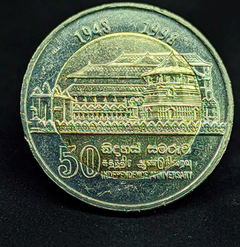 197 - Sri Lanka 10 rúpias, 1998 - 50º Aniversário da independência - Bimetálica - 27mm - KM# 158 - comprar online