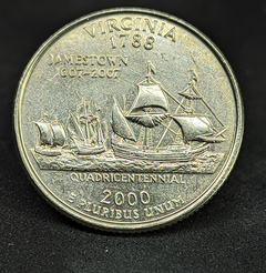 214 - Estados Unidos da América ¼ dólar, 2000 P - Estado de Virgínia