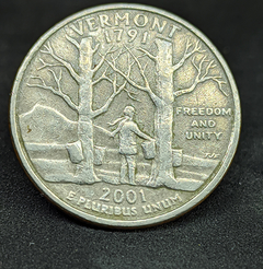 218 - Estados Unidos da América ¼ dólar, 2001 P - Estado de Vermont