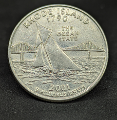 225 - Estados Unidos da América ¼ dólar, 2001 P - Estado de Rhode Island