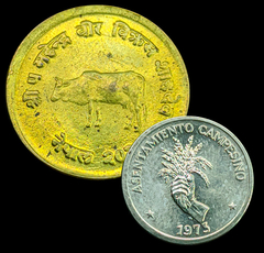 246 - Duas moedas FAO - Nepal e Panamá