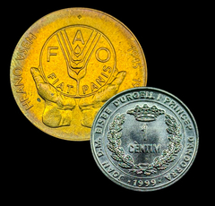 247 - Duas moedas FAO - Eslovênia e Andorra