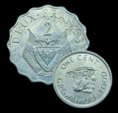 248 - Duas moedas FAO - Ruanda e Seicheles