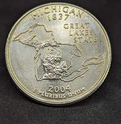 257 - Estados Unidos da América ¼ dólar, 2004 P - Michigan