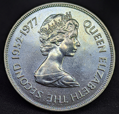 337 - Guernsey 25 pence, 1977 - 25º Aniversário - Reinado da Rainha Isabel II - Cupro-Níquel - 38.6mm - KM# 31 - comprar online