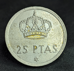 182 - Espanha 25 pesetas, 1975 - 78 dentro da estrela