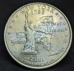 162 - Estados Unidos ¼ dólar, 2001 D - Estado de Nova Iorque