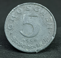 436 - Áustria 5 groschen, 1968