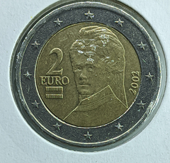 794 - Áustria 2 euro, 2002 - Bimetálica