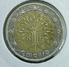 807 - França 2 euro, 2001 - Bimetálica