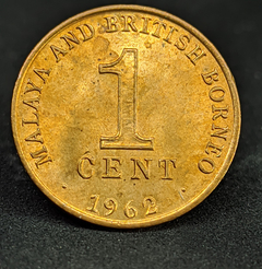 90 - Malásia Peninsular e Borneu Britânico 1 cêntimo, 1962
