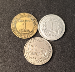 947 - Três moedas da França